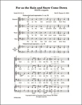 For As the Rain and Snow Come Down SSATB choral sheet music cover